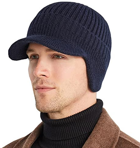 YAMEE Berretto Invernale con Earflap, Cappello Caldo per Uomo e Donna, Cappellino in Maglia con Soffice Fodera Interna in Pile