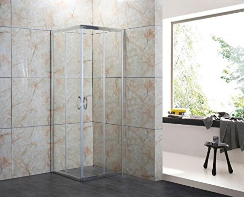 Linea Doccia | Box Porta Doccia Cristallo 4 mm, Apertura Saloon Interna e Esterna, Trasparente o Opaco, Misura 70x90cm, H 185 cm, Vetro Opaco
