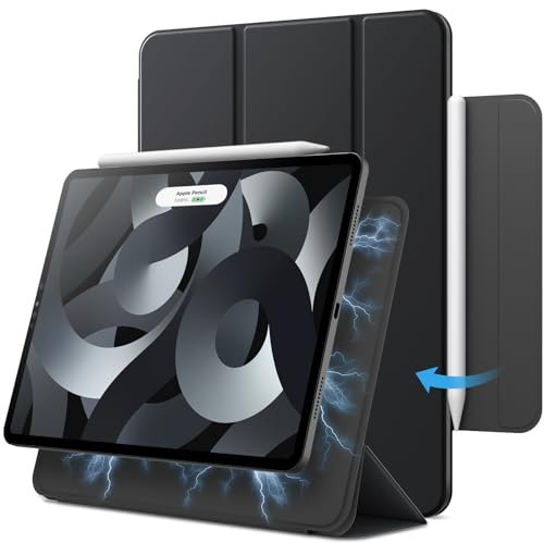 JETech Custodia Magnetica per iPad Air 11 Pollici M3/M2 (2025/2024), iPad Air 5/4 10,9-Pollici, Modello 2022/2020, 5a/4a), iPad Pro 11 (2018), Attaccamento Magnetico (Nero)