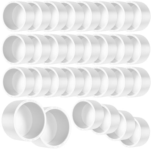 3/4 PVC Pipe End Cap Fitting, 30PCS SCH40 Furniture Grade PVC Cap Plug Adapter, White Pipe Slip End Caps Sockets for Built Furniture DIY Garden Shelf