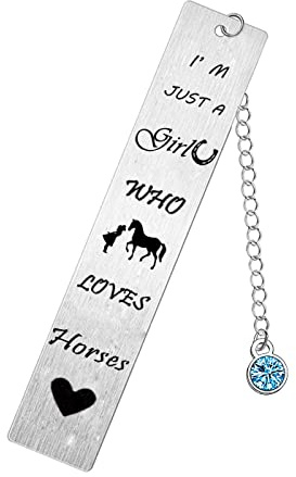 Lesezeichen mit Pferd, Geschenk für Mädchen, nur ein Mädchen, das Pferde liebt, Geschenke zum Geburtstag, Weihnachten, Schulabschluss, Buchliebhaber, Geschenke für Reiter und Liebhaber, beste Freunde,