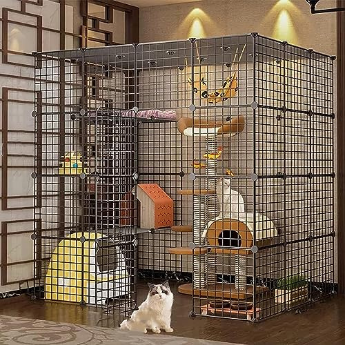 Recinto per Gatti da Esterno Grande, Gabbia per Conigli e Cani, Casa per Gatti, Montaggio Semplice, Capacità Portante Super Forte