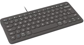 ZAGG Connect 12-Inch Type-C Compact Wired Keyboard, Optimized Typing Experience, Compatible with Windows, macOS, iOS, ChromeOS & Android (Charcoal)