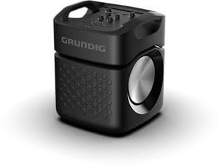 Grundig Party Hit Max Bluetooth Lautsprecher, Soundbox, 160 W, Bluetooth 5.3, bis zu 10 m Reichweite, RGB Lichteffekte, bis zu 12 Std. Akkulaufzeit, Powerbank-Funktion, spritzwasserdicht IPX4, Schwarz