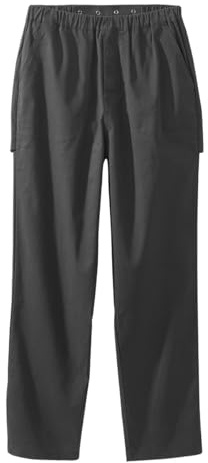 Silverts Men's Open Back Magnetic Fly Pants - Adaptive Clothing for Elderly Daily Living - Senior Dressing Mobility Aid for Disabled - Snap Buttons and Elastic Waist Pants - Black LGE
