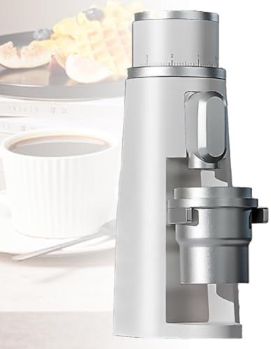 Commercial Electric Coffee Grinder, Portable Home Coffee Grinder, 48MM Burr Stepless Fineness Adjustment, Bean Mill For Coffee Grain Spices Herbs, For Camping Travel Outdoor Indoor White(Color:White)
