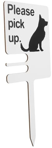HANABASS Garten-schildpfahl Aus Holz Mit Aufhängehalterung Hundekot-warnschild Für Garten Rasen-schildpfahl Zur Haustier-dekoration Bitte Aufheben-hinweispfahl Für Außenbereich