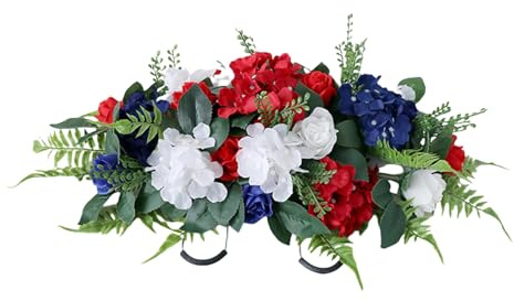 XINGLIDA Künstliche Friedhofsblumen Arrangement Künstliche Blumensträuße Grab Gedenkblumen Für Friedhofsgrabsteine