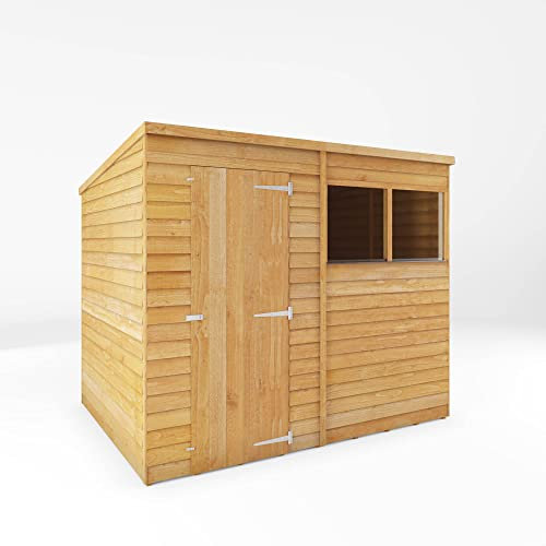 Waltons 8x6 Wooden Pent Roof Storage Shed With Window | 8mm Timber Cladding | Outdoor Storage for Tools, Bikes & Garden Equipment | Secure & Weather-Resistant