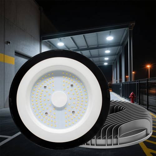 Maxled, Light is Led! Faretto LED UFO 100W 12000LM Lampada Officina Guscio Alluminio Rinforzato IP65 Impermeabile 5000K Bianco High Bay Light Proiettore Industriale Adatto Magazzini Garage Fabbriche
