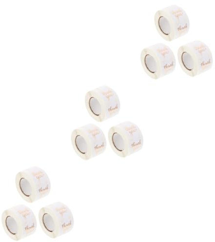DIYEAH 9rollen Dekorative Aufkleber Mit Goldfolie Selbstklebende Dankeschön-sticker Für Kleine Unternehmen Rundaufkleber Für Geschenktüten Süßigkeiten Und Snacks