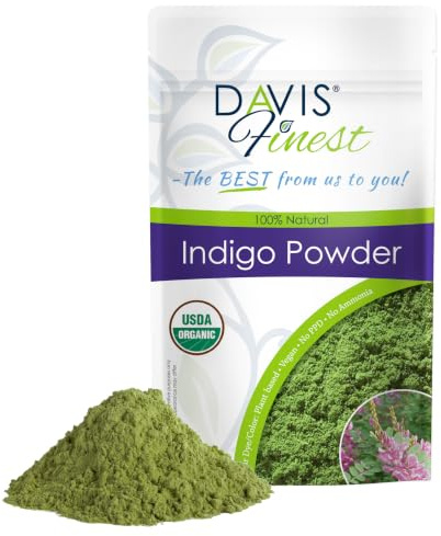 Davis Finest - Indigo Powder, 500g, Black Henna Hair & Beard Dye | Natural Hair Colouring for Men & Women, Use with Henna for Brown Hair Colour, 100% Plant Based, Vegan, Organic, Chemical-Free