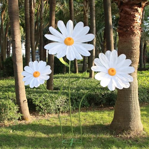 YOFNIRG Große Gänseblümchen, künstliche Papierblumen, Dekoration, große Blumen, Dekoration für Geburtstagsparty, Garten, Büro, Zuhause, Hochzeit, Abschlussfeier, Schaufenster (weiß)