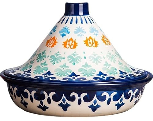 YUCHUANGYE Tegame Terracotta Casseruole Speciali antiaderenti Tagine in Ceramica Resistente alle Alte Temperature, a Prova di Crepe, antideflagrante Pentola in Ghisa con Coperchio