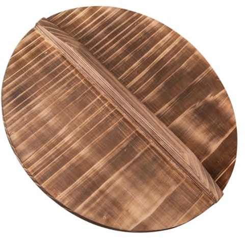 Veemoon Wooden Wok Lid for Kitchen Use, Lightweight and Anti-splash Frying Pan Pot Cover, Keeps Food Warm, Kitchen Accessory for Home Cooking
