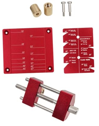JISADER Herramienta del Kit de Afilado de cincel, cincel de carpintería de Metal Compacto Resistente y Planos fáciles de Usar Kit de mandíbula de sujeción, Rojo
