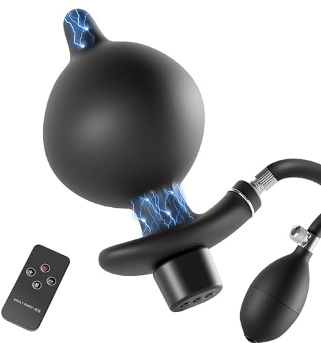 LZYLWC Aufblasbarer Analplug mit Elektrostimulation Inflatable Dildo für Männer Frauen 12 Modi, 20 Stufen, Verstellbare Größe – BDSM Elektro Sexspielzeug für Paare Elektro Shock Set