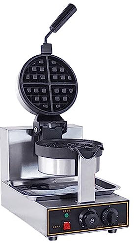 DSeenLeap Gaufrier électrique Professionnel, gaufrier Belge, gaufrier en Acier Inoxydable Rotatif à 360°, antiadhésif, température réglable de 50 à 250 °C, 1 300 W