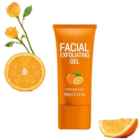 Orange Gesichtspeeling Gel, Vitamin C Peeling Gel Sanftes Exfoliating,Organics Aufhellendes Peeling mit Vitamin C & Orangenextrakt, Tiefenreinigendes, Sanft Gesicht und Körper (1, 60g)