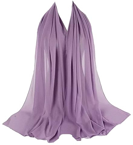 New Chiffon Scarf Female Head Cover for Women Head Scarves Headscarf Wrap Wedding Shawl for Evening Dresses (180x100CM - Maroon) (Lilac, 90X170CM)