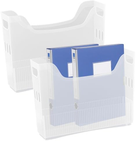 2 cajas de archivos transparentes con asa, 4 x 13 x 10 pulgadas, contenedor de almacenamiento rodante para fotos, juguetes, manualidades, solución de almacenamiento alta y estrecha en forma de U para