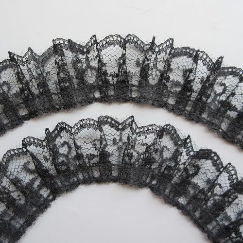 9,1 m Plissee-Netz, Spitzenrand, gerafftes Netzband, 3,8 cm, Vintage-Stil, Einfassung, Stoff, bestickte Applikation, Nähen, Handwerk, Hochzeit, Brautkleid, Kuchen, Karten, DIY, Kunstdekoration
