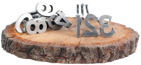 RYTTGOP 0–9 Zahlen-Brandeisen – 10 Zahlen-Set, personalisiertes Holzbrandeisen, handgefertigtes Brennwerkzeug, Bastel-Stempel mit Griff