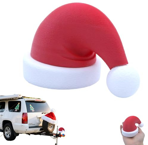 Lyoveu Kappe Anhängerkupplung,Abdeckung Anhängerkupplung Lustig,anhängerkupplung Abdeckung Weihnachtsmütze,Santa Hat Trailer Hitch Ball Cover,anhängerkupplung Abdeckung Weihnachtsmütze-a