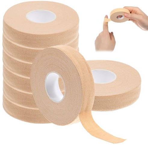 8 Pcs Finger Tape Vendaje Deportivo Esparadrapo Deportivo Magnetic Tape Fisioterapia Esparadrapo Tela Kinesiotape Vendaje Neuromuscular 1.5cm×10m Cintas Kinesiologicas Para Proteger Los Dedos(Beige)