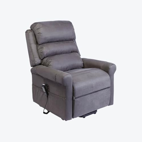 PLUS SANTE – Fauteuil releveur électrique Oslo | 1-2 Moteurs indépendants Dossier & Repose-Jambes, Fonction Relaxation, Mousse Haute densité | 90×94×110 cm | 48 kg (Gris/Tissu, 1 Moteur)