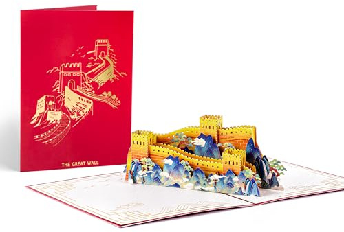 OHYER Pop Up Karte Die Chinesische Mauer 3D Karte 3D Grußkarte Besondere Geburtstagskarte 3D Geschenkkarte für Städtetrip für 2, Reisegutschein für Städtetrip zu zweit als Jahrestagsgeschenk (A)