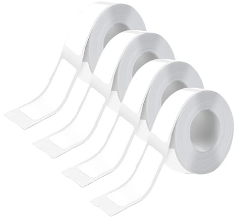 4PCS Etiketten Selbstklebend 12 x 40 mm, Etiketten Selbstklebend für Label Drucker, Ersatz Band auf Rolle, Wasserfeste Beschriftungsetiketten für Büro, Küche, Lager und DIY für S001