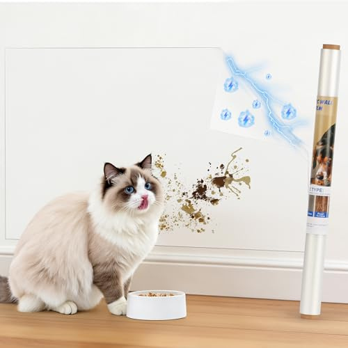 Loiion Elektrostatische Wandschutzfolie, Spritzschutz Hundenapf, 40x200cm | Matte Spritzschutzfolie für Wände & Möbel, Rückstandslose Wandfolie für Hundenapf, Katzenfutterplatz & Küche