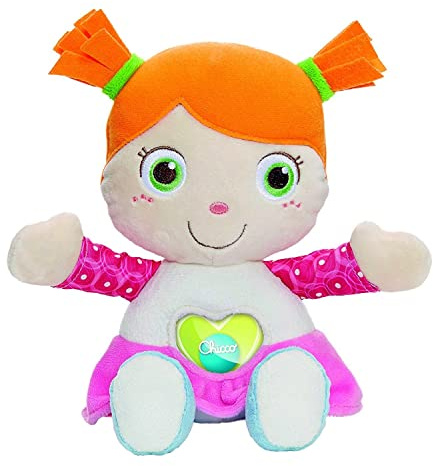 Chicco Emily Prima Bambola, Gioco per neonati e bambini, Pupazzo con Materiali Morbidi e Imbottitura, Sonaglio, Rosa, Lavabile in Lavatrice, Idea regalo, Giocattolo per bambini, 0 Mesi+