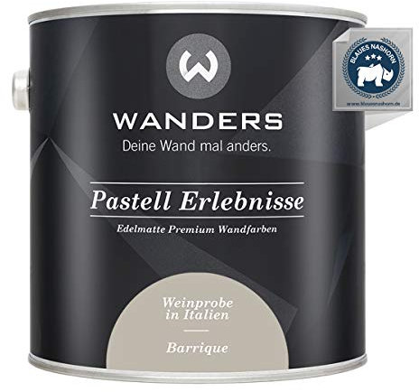 Wanders Pastell Erlebnisse 2,5L - Barrique/Helles Graubraun - Edelmatte Wandfarbe! Küchenmöbellack und Möbelfarbe. Kreidefarbe für Holz & mehr. Hohe Deckkraft, schnell trocknend