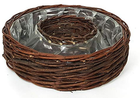 Tigana Pflanzring aus ungeschälter Weide ausgelegt mit Folie 40 cm