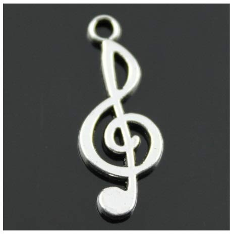 DLM-29002 (Kit 24 Pezzi) Ciondolo Ciondoli Charm Charms Chiave di Violino sol Musica Confettata Fai da Te bomboniera