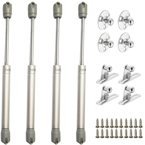 ZFYQ Gasdruckfedern, 4 Stück, Hydraulisch, 150N/15 kg Stoßdämpfer für Türen Küchenmöbel, Federscharniere mit Schrauben