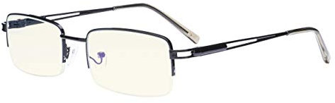 Eyekepper Blaulicht Filter Brille - UV Schutz Computer Lesebrille Damen Herren Halbrand - Schwarz
