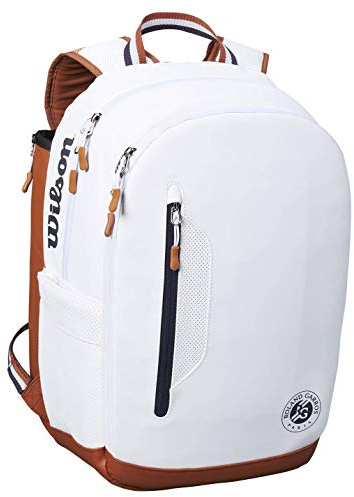 Wilson Unisex-Adult Roland Garros Tour Backpack, White, 2 Rackets