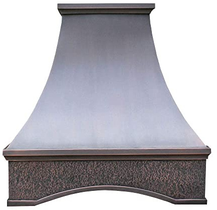 SINDA Hammered Copper Kitchen Oven Hood with Efficient Range Hood Insert, 30Wx36H, H26S-NI3036