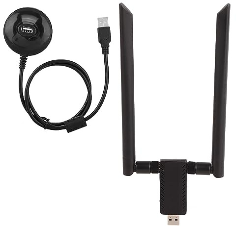 Receptor WiFi de Doble Banda 2.4G / 5.8G, Tarjeta de Red Inalámbrica, Antena Externa Dual de Alta Ganancia, Compatible con XP/Vista/7/8/10/Linx2.6X OS X