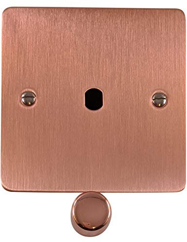 G&H FRG11-PK Flat Plate Rose Gold 1 Gang Dimmer Plate Only inc Dimmer Knobs