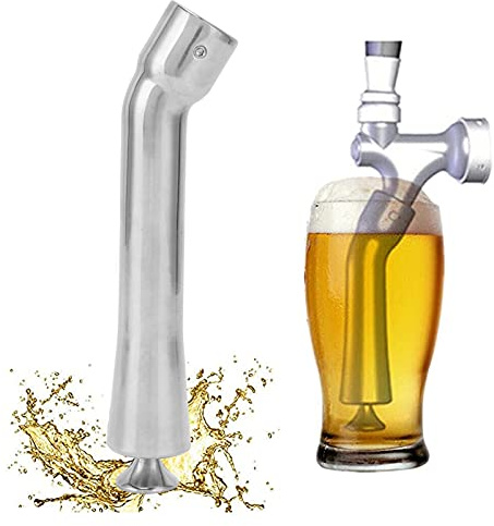 Yosoo Stainless Steel Beer Tap Faucet for Draft Beer Dispensing Systems, Adjustable Turbo Faucet with Foam Reduction, Retrofit Beer Dispensing Device for Home Bars
