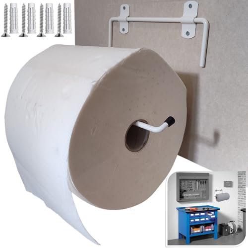 Parpyon® Nouveau porte-rouleau mural industriel salle de bain Idéal cuisine, garage, salle de gym Bobine papier jetable (Mod.5B)