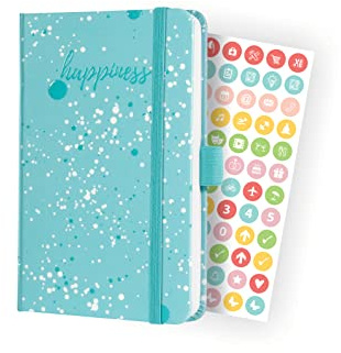 SIGEL J3302 Wochenkalender Jolie 2023 - Blue Happiness - ca. A6 - hellblau - Hardcover - Gummiband, Stiftschlaufe, Einstecktasche - 174 Seiten - FSC-zertifiziert - Terminplaner