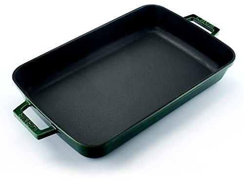 Serie Lava Premium - Gußrost und Backblech, rechteckig, 26x40 cm, Majolic Green