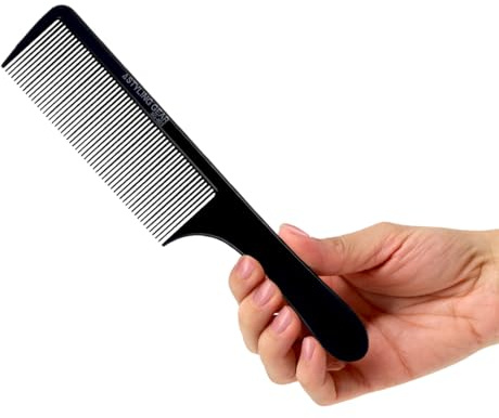 Styling Gear No. 403 Fade Barber Clipper Barber Comb Cutting Combs Flexible Styling Combs Blending Comb For Fades Flat Top 1 Pc. (Black)