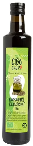 Olio di Canapa Alimentare e Biologico - 500ml. Olio di Semi di Canapa Alimentare Spremuto a Freddo. Olio di Canapa Sativa. Olio di Canapa Per Viso Capelli o Condire.