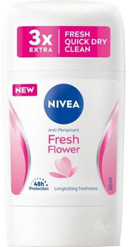 NIVEA Fresh Flower 48 H Antitranspirante en barra para mujeres, 50 ml